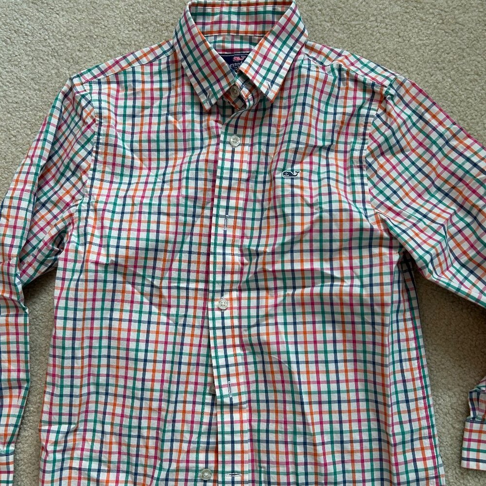 Vineyard Vines Boys Plaid Whale Shirt